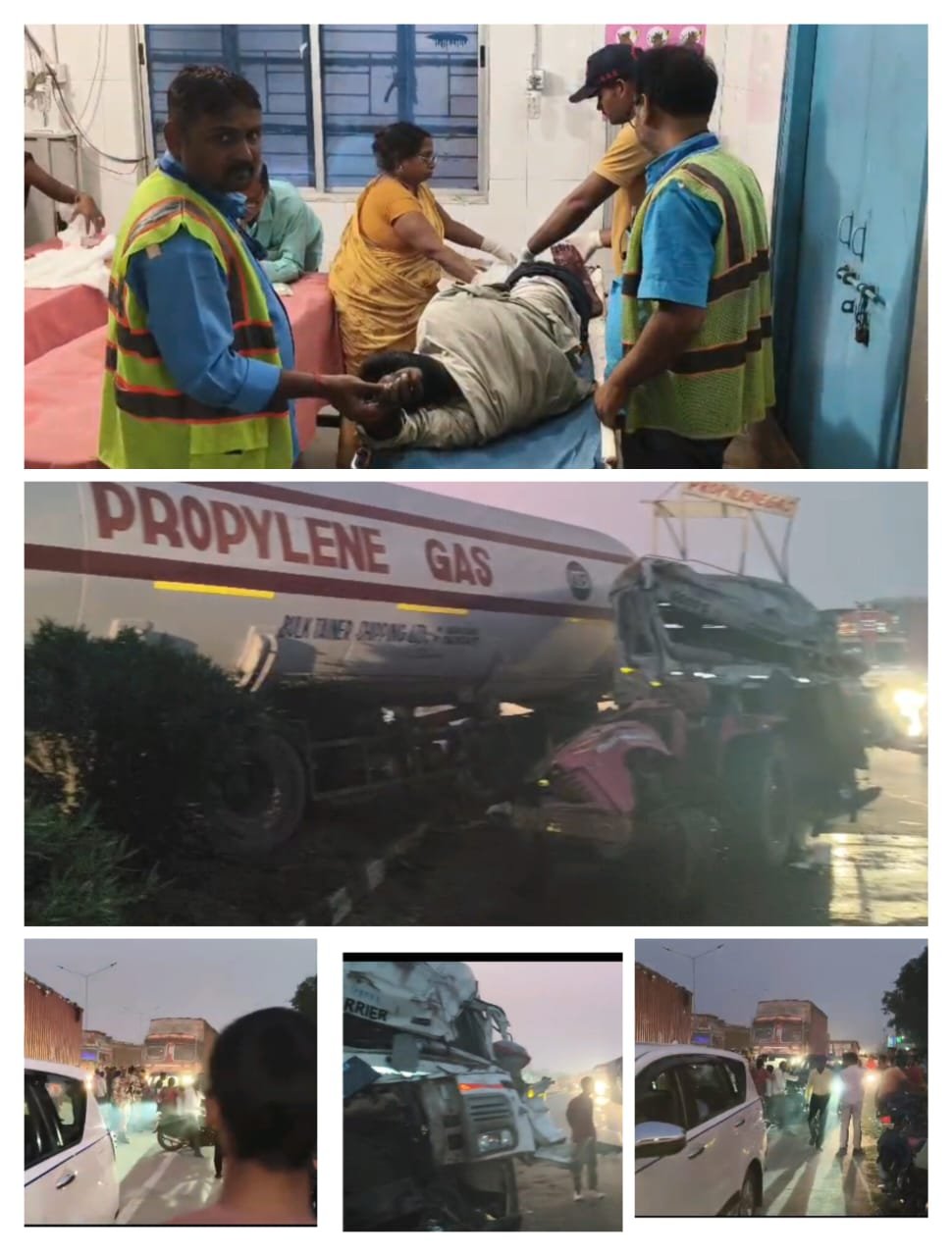 हिंदी समाचार |एक साथ तीन वाहनों की भिड़ंत...