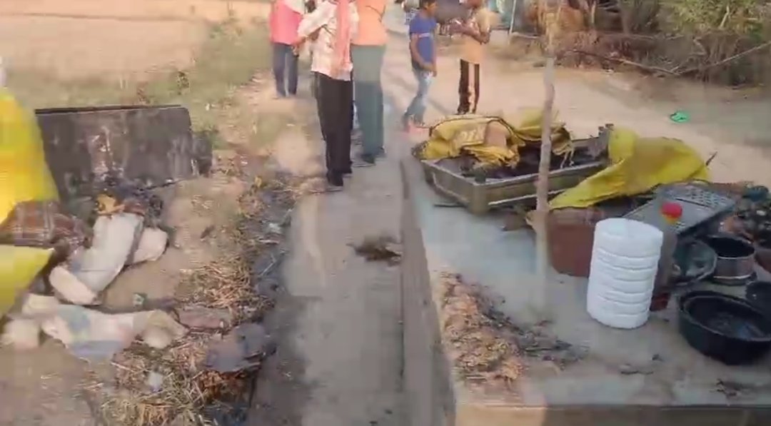 हिंदी समाचार | खेतों में लगी आग से तीन भाइयों...