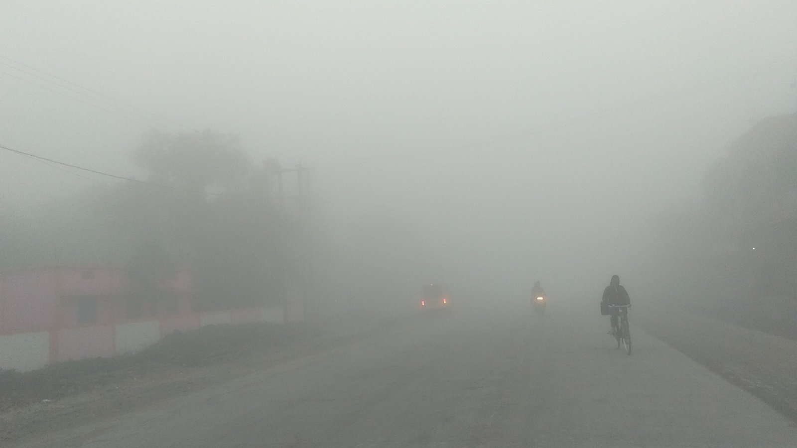 हिंदी समाचार |कोहरे से ढकी सुबह, लाइट जलाकर...