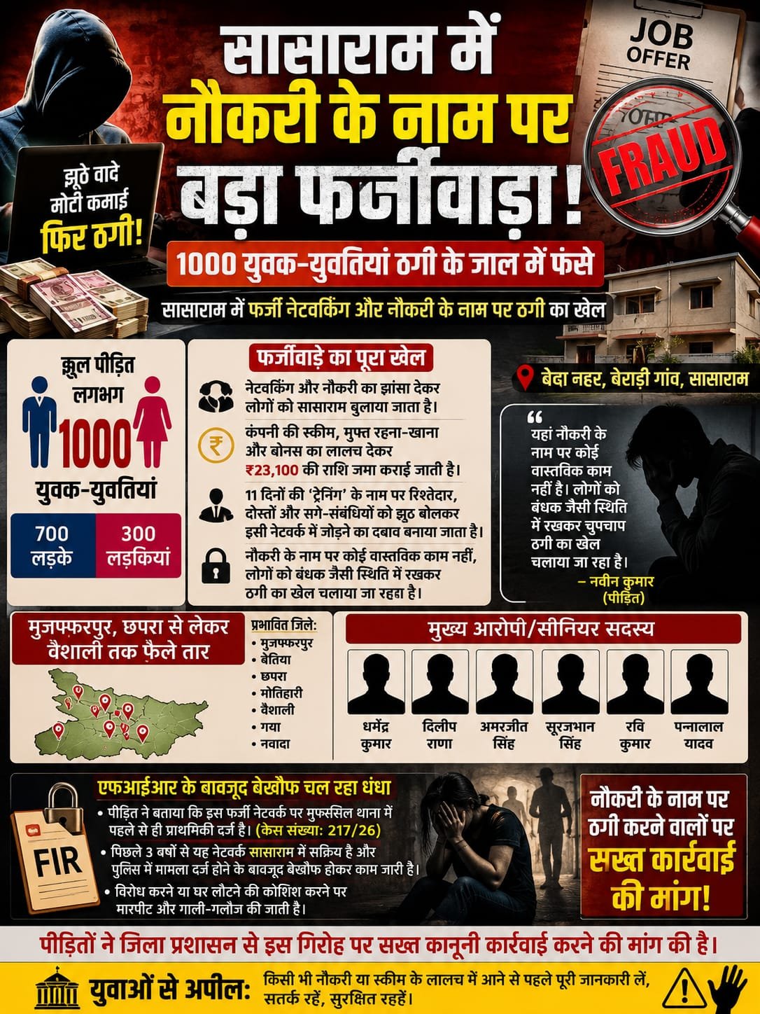 हिंदी समाचार |सासाराम में नौकरी के नाम पर...