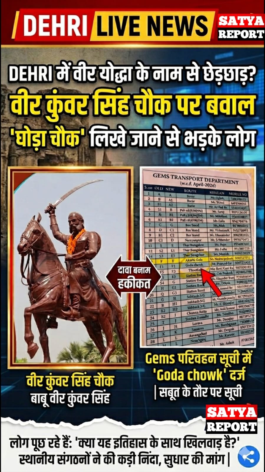 हिंदी समाचार |वीर कुंवर सिंह चौक को... घोड़ा...
